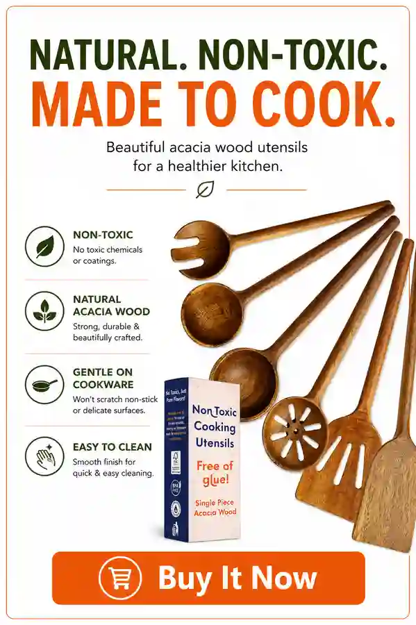 Non-Toxic Acacia Wood Cooking Utensils