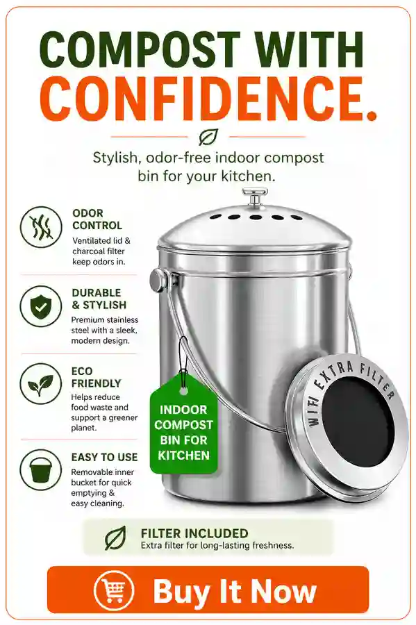 Stainless Steel Indoor Compost Bin