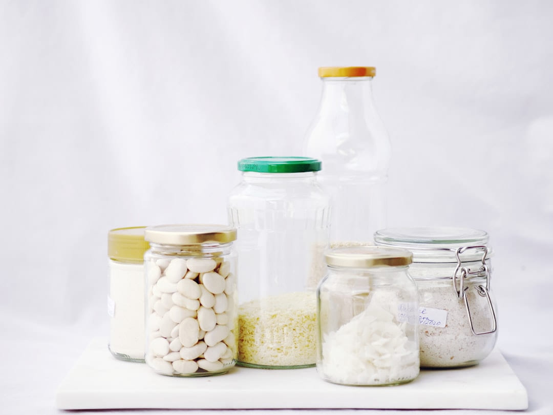 clear glass jar lot on Earth Wise Budget