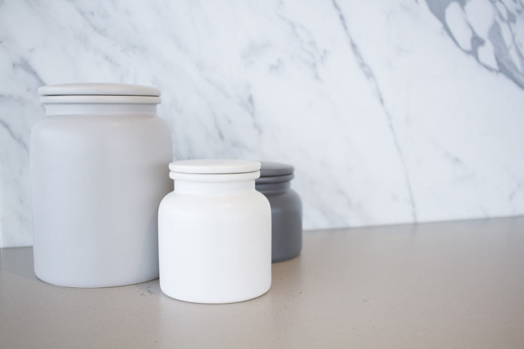 three jars sitting on a counter top next to each other on Earth Wise Budget